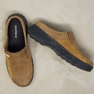 Azaleia Brown Leather Mules Clogs Loafers 7M